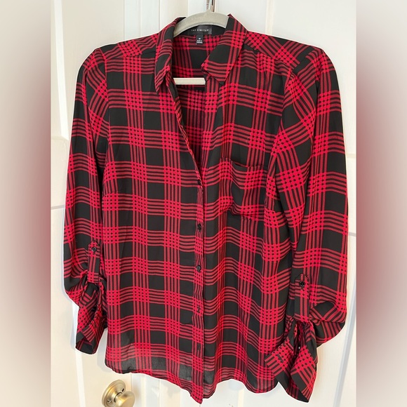 The Limited Tops - Red plaid Limited button-down top